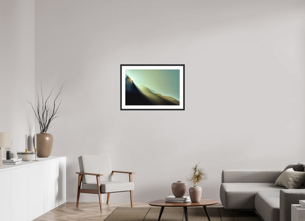 75 x 50 cm, Black Wooden Frame Sunrise #2