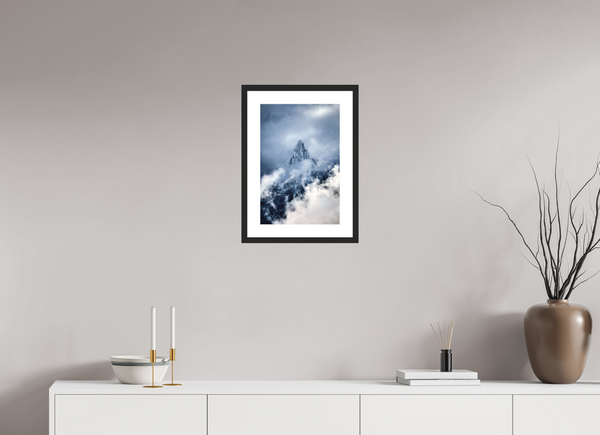 30 x 45 cm, Black Wooden Frame L’Aiguille, Manigod