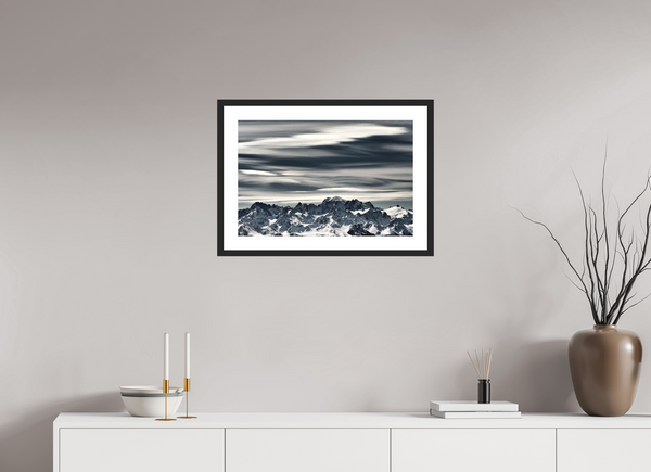 60 x 40 cm, Black Wooden Frame Crans Montana