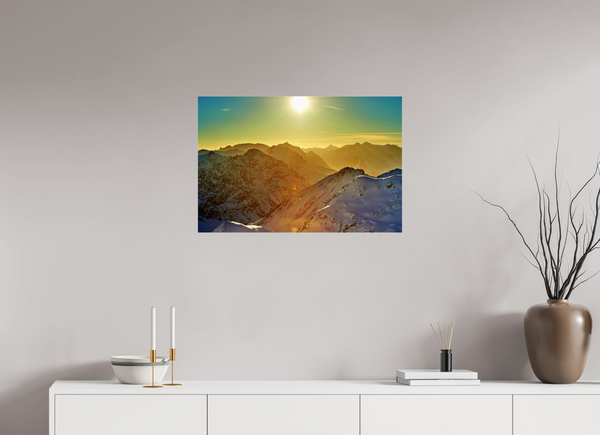 75 x 50 cm, Photo Print Under Acrylic Glass Klosters Evening Light