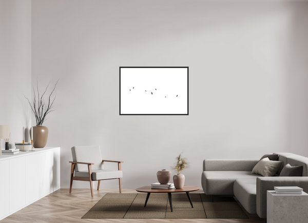 105 x 70 cm, Black Wooden Frame Black Crows #1