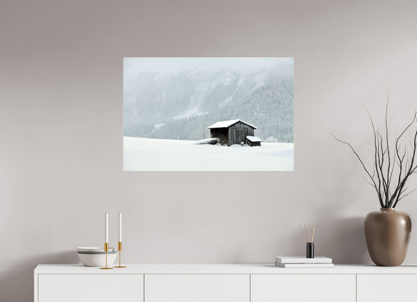 90 x 60 cm, Photo Print Under Acrylic Glass Klosters Barn #1