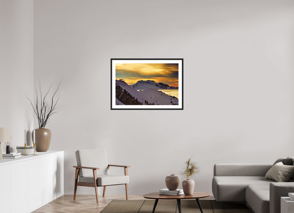 90 x 60 cm, Black Wooden Frame La Balme