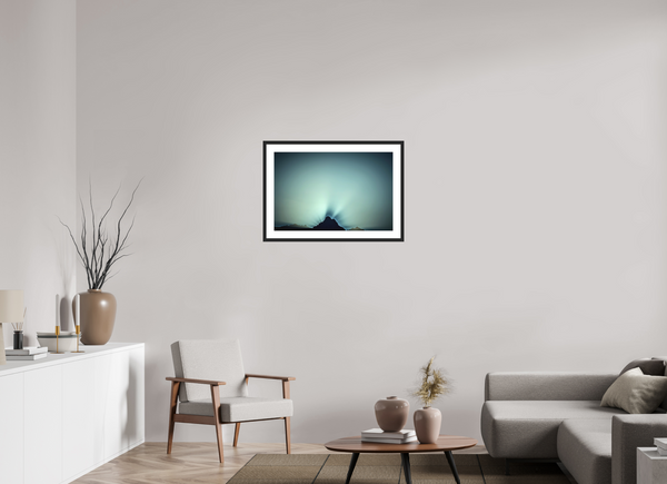 75 x 50 cm, Black Wooden Frame Sunrise #1