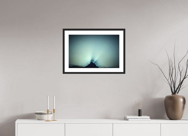 60 x 40 cm, Black Wooden Frame Sunrise #1